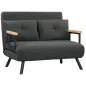 Sofá Cama Convertible 4 en 1 Sillón Cama 2 Plazas Plegable Respaldo Ajustable de 5 Niveles Almohadas 102x73x81cm Gris