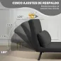 Sofá Cama Convertible 4 en 1 Sillón Cama 2 Plazas Plegable Respaldo Ajustable de 5 Niveles Almohadas 102x73x81cm Gris
