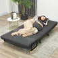Sofá Cama Convertible 4 en 1 Sillón Cama 2 Plazas Plegable Respaldo Ajustable de 5 Niveles Almohadas 102x73x81cm Gris