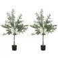 2 Olivos Artificiales 120 cm con Hojas de Seda y 20 Aceitunas Decoración Interior para Hogar Oficina Dormitorio Salón