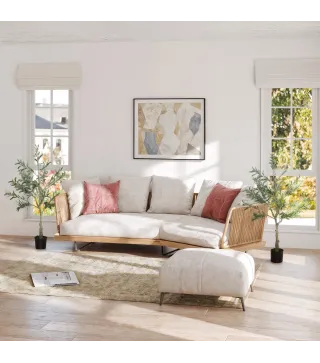 2 Olivos Artificiales 120 cm con Hojas de Seda y 20 Aceitunas Decoración Interior para Hogar Oficina Dormitorio Salón