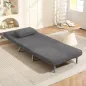 Sofá Cama de 1 Plaza Plegable Tapizado en Tela Gris Jaspeado con Respaldo Ajustable de 5 Niveles 80x75x83 cm