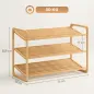 Estantería para Zapatos de Bambú para 12 Pares de Zapatos Estantería para Entrada Dormitorio 76x33x50,8 cm Natural