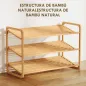 Estantería para Zapatos de Bambú para 12 Pares de Zapatos Estantería para Entrada Dormitorio 76x33x50,8 cm Natural