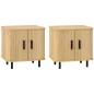 Pack de 2 Mesitas de Noche con Puertas Correderas 2 Estantes y Patas de Acero Estilo Escandinavo 48x40x48 cm Roble Pack de 2 Mesitas de Noche con Puertas Correderas 2 Estantes y Patas de Acero Estilo Escandinavo 48x40x48 cm Roble