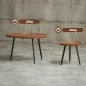 Juego de 2 Mesas Auxiliares Apilables Mesas Nido Estilo Moderno con Marco de Metal para Salón Dormitorio Efecto Madera