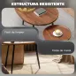 Juego de 2 Mesas Auxiliares Apilables Mesas Nido Estilo Moderno con Marco de Metal para Salón Dormitorio Efecto Madera