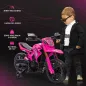 Moto Eléctrica para Niños de +3 Años Moto de Batería para Niños 12V con Ruedas Auxiliar y Bocina Carga 30 kg Rosa