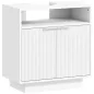 Mueble bajo Lavabo con 2 Puertas Acanaladas y Compartimento Abierto para Lavabo sin Pedestal 60x33x63 cm Blanco
