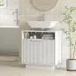 Mueble bajo Lavabo con 2 Puertas Acanaladas y Compartimento Abierto para Lavabo sin Pedestal 60x33x63 cm Blanco