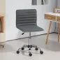 Silla de Escritorio sin Brazos Giratoria con Altura Ajustable Silla para Estudio Tapizada en PU Carga 120 kg Gris Oscuro