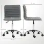 Silla de Escritorio sin Brazos Giratoria con Altura Ajustable Silla para Estudio Tapizada en PU Carga 120 kg Gris Oscuro
