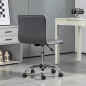Silla de Escritorio sin Brazos Giratoria con Altura Ajustable Silla para Estudio Tapizada en PU Carga 120 kg Gris Oscuro