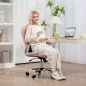 Silla de Escritorio Giratoria con Altura Ajustable Reposabrazos Respaldo Curvado Función de Basculante Rosa