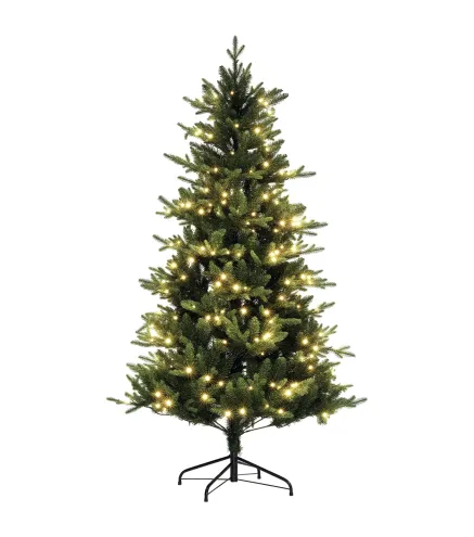 Árbol de Navidad Artificial 180 cm con 350 Luces LED 726 Ramas y Soporte de Acero Árbol Navideño para Interior Verde