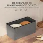 Baúl de Almacenaje para Dormitorio Plegable 84L Tapizado de Lino Sintético con Tapa para Salón 76x38x38 cm Gris Oscuro