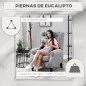 Sillón de Salón con Reposacabezas y Patas de Madera Butaca Carga 160 kg para Dormitorio Oficina Sala de Estar Gris
