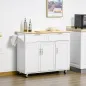 Isla de Cocina Mueble Auxiliar de Cocina con 2 Cajones 6 Puertas y Barra Lateral 121x46x91 cm Roble y Blanco