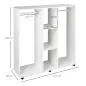 Armario para Ropa con Barra Estantes Abiertos Organizador para Colgar Ropa de Dormitorio 120x40x128 cm Blanco