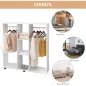 Armario para Ropa con Barra Estantes Abiertos Organizador para Colgar Ropa de Dormitorio 120x40x128 cm Blanco