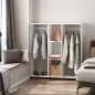 Armario para Ropa con Barra Estantes Abiertos Organizador para Colgar Ropa de Dormitorio 120x40x128 cm Blanco