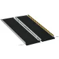 Rampa para Sillas de Ruedas Plegable de Aleación de Aluminio 122 cm con Adhesivos Reflectantes Carga 272 kg Negro