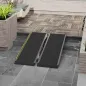 Rampa para Sillas de Ruedas Plegable de Aleación de Aluminio 122 cm con Adhesivos Reflectantes Carga 272 kg Negro