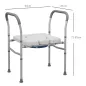 Silla con Inodoro de Aluminio Silla de Ducha con Altura Ajustable y Almohadillas Antideslizantes Carga 136 kg Gris