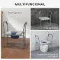Silla con Inodoro de Aluminio Silla de Ducha con Altura Ajustable y Almohadillas Antideslizantes Carga 136 kg Gris