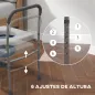 Silla con Inodoro de Aluminio Silla de Ducha con Altura Ajustable y Almohadillas Antideslizantes Carga 136 kg Gris