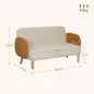 Sofá de 2 Plazas Tapizado en Terciopelo con Reposabrazos y Patas de Madera Sofá Pequeño Carga 240 kg 130x74x76 cm Crema Sofá de 2 Plazas Tapizado en Terciopelo con Reposabrazos y Patas de Madera Sofá Pequeño Carga 240 kg 130x74x76 cm Crema
