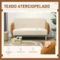 Sofá de 2 Plazas Tapizado en Terciopelo con Reposabrazos y Patas de Madera Sofá Pequeño Carga 240 kg 130x74x76 cm Crema Sofá de 2 Plazas Tapizado en Terciopelo con Reposabrazos y Patas de Madera Sofá Pequeño Carga 240 kg 130x74x76 cm Crema