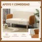 Sofá de 2 Plazas Tapizado en Terciopelo con Reposabrazos y Patas de Madera Sofá Pequeño Carga 240 kg 130x74x76 cm Crema