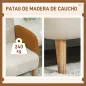 Sofá de 2 Plazas Tapizado en Terciopelo con Reposabrazos y Patas de Madera Sofá Pequeño Carga 240 kg 130x74x76 cm Crema