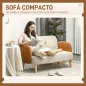 Sofá de 2 Plazas Tapizado en Terciopelo con Reposabrazos y Patas de Madera Sofá Pequeño Carga 240 kg 130x74x76 cm Crema Sofá de 2 Plazas Tapizado en Terciopelo con Reposabrazos y Patas de Madera Sofá Pequeño Carga 240 kg 130x74x76 cm Crema