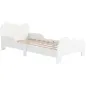 Cama para Niños de +3 Años 140x70 cm Tema de Nubes Estructura de Cama infantil con Barandilla Carga 80 kg Blanco