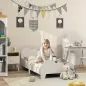 Cama para Niños de +3 Años 140x70 cm Tema de Nubes Estructura de Cama infantil con Barandilla Carga 80 kg Blanco