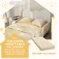 Cama para Niños de +3 Años 140x70 cm Tema de Nubes Estructura de Cama infantil con Barandilla Carga 80 kg Blanco
