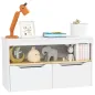 Estantería para Juguetes Infantil con 2 Cajones y Compartimento para Salón Dormitorio Sala de Juegos 80x30x45 cm Blanco