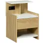 Mesilla de Noche con Puertos USB Toma de Corriente Cajón y Estantes Mesa de Noche 40x40x60 cm Natural Mesilla de Noche con Puertos USB Toma de Corriente Cajón y Estantes Mesa de Noche 40x40x60 cm Natural