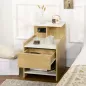 Mesilla de Noche con Puertos USB Toma de Corriente Cajón y Estantes Mesa de Noche 40x40x60 cm Natural Mesilla de Noche con Puertos USB Toma de Corriente Cajón y Estantes Mesa de Noche 40x40x60 cm Natural