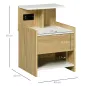 Mesilla de Noche con Puertos USB Toma de Corriente Cajón y Estantes Mesa de Noche 40x40x60 cm Natural Mesilla de Noche con Puertos USB Toma de Corriente Cajón y Estantes Mesa de Noche 40x40x60 cm Natural