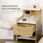Mesilla de Noche con Puertos USB Toma de Corriente Cajón y Estantes Mesa de Noche 40x40x60 cm Natural Mesilla de Noche con Puertos USB Toma de Corriente Cajón y Estantes Mesa de Noche 40x40x60 cm Natural