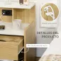 Mesilla de Noche con Puertos USB Toma de Corriente Cajón y Estantes Mesa de Noche 40x40x60 cm Natural