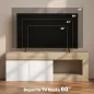 Mesa de TV con 2 Puertas Estante Abierto Mueble de TV para Salón para Televisores de 60 Pulgadas Blanco y Natural