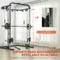 Máquina Multifunción de Musculación con Soporte para Sentadillas y Barra para Pesas para Entrenamiento Fitness Negro