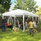 Carpa Plegable Pop-Up Gazebo 6x3 m con 6 Paredes Laterales de Malla Anti-UV y Bolsa de Transporte Crema