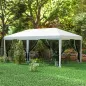 Carpa Plegable Pop-Up Gazebo 6x3 m con 6 Paredes Laterales de Malla Anti-UV y Bolsa de Transporte Crema
