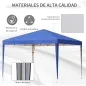 Carpa Plegable Gazebo 3x3 m con Altura Ajustable en 3 Niveles Toldo Anti-UV y Bolsa de Transporte Azul