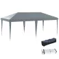 Carpa Plegable Gazebo 6x3 m con Altura Ajustable en 3 Niveles Toldo Anti-UV y Bolsa de Transporte Gris Claro Carpa Plegable Gazebo 6x3 m con Altura Ajustable en 3 Niveles Toldo Anti-UV y Bolsa de Transporte Gris Claro